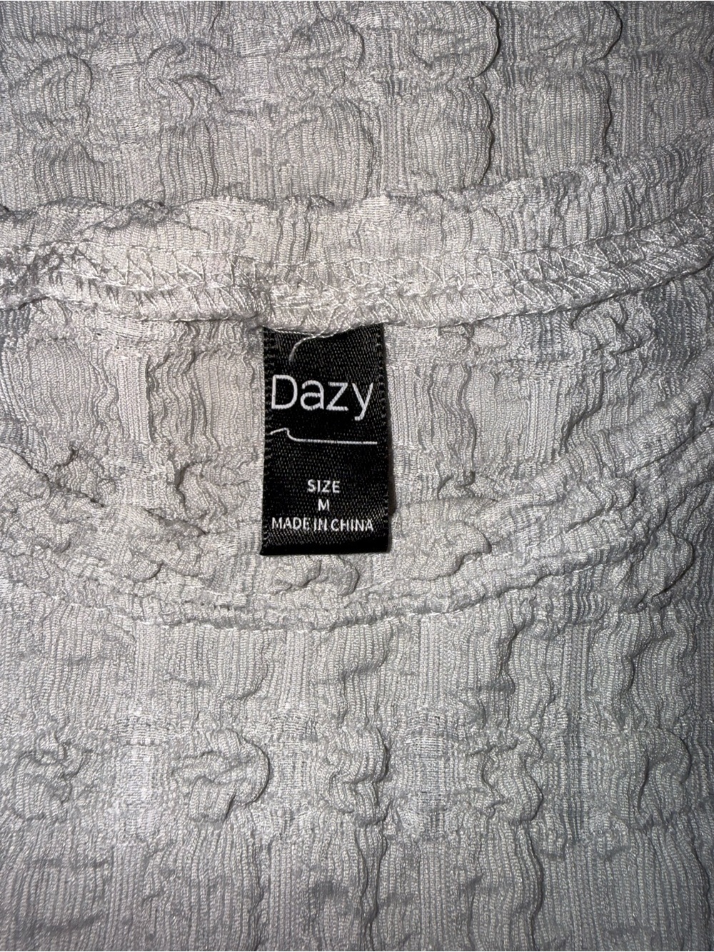 2567-Daze Textured Grey Short-Sleeve Ruffle Top - Picture 4 of 4